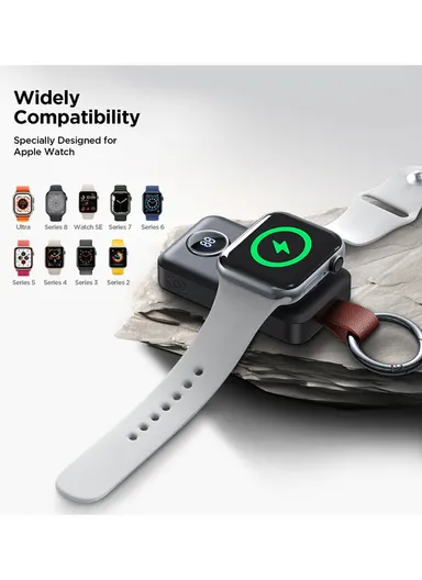 2000mAh Portable Watch Wireless Charger JR-WQW01 (L7 x W4 x T1.5)cm - Black