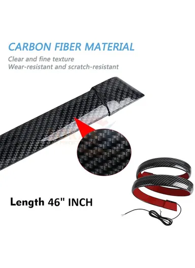 1.2m 12V Universal Multi-function Carbon Fiber Turn Signal Brake Taillight LED Light Strip Spoilers