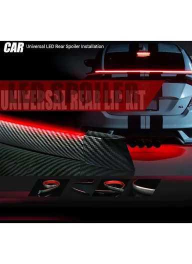 1.2m 12V Universal Multi-function Carbon Fiber Turn Signal Brake Taillight LED Light Strip Spoilers