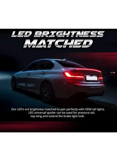 1.2m 12V Universal Multi-function Carbon Fiber Turn Signal Brake Taillight LED Light Strip Spoilers