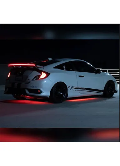 1.2m 12V Universal Multi-function Carbon Fiber Turn Signal Brake Taillight LED Light Strip Spoilers