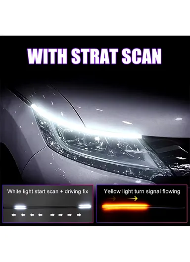 2Pcs 16LED Waterproof Car Crystal LED Strip Light, Signal Follow Light, Headlamp Follow Light, Headlight 
