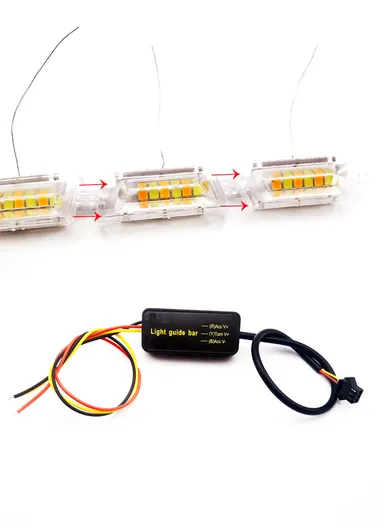 2Pcs 16LED Waterproof Car Crystal LED Strip Light, Signal Follow Light, Headlamp Follow Light, Headlight 