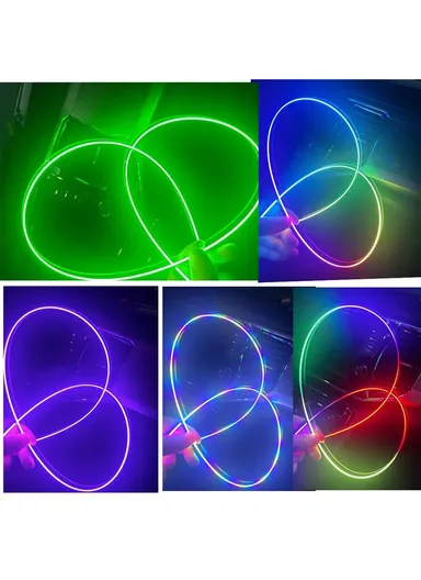 110cm+35cm USB Car Interior LED Central Control Atmosphere Lights Streamer Magic Color With Remote Control &amp; App Control