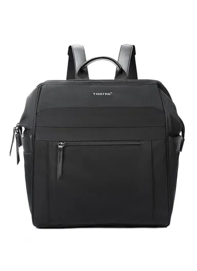 14" Laptop 15L Nylon Backpack With Water Bottle Holders &amp; Trolley Sleeve T-B9513 - Black