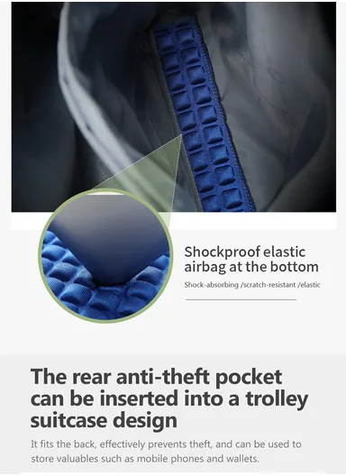 14" Laptop 15L Nylon Backpack With Water Bottle Holders &amp; Trolley Sleeve T-B9513 - Black