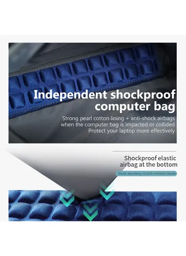 14" Laptop 15L Nylon Backpack With Water Bottle Holders &amp; Trolley Sleeve T-B9513 - Black