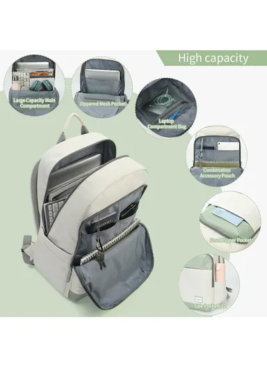 15.6" Laptop Backpack With Water Bottle Holders &amp; Concealed Pocket T-B9520 - Black