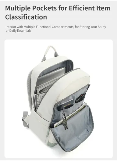 15.6" Laptop Backpack With Water Bottle Holders &amp; Concealed Pocket T-B9520 - Black