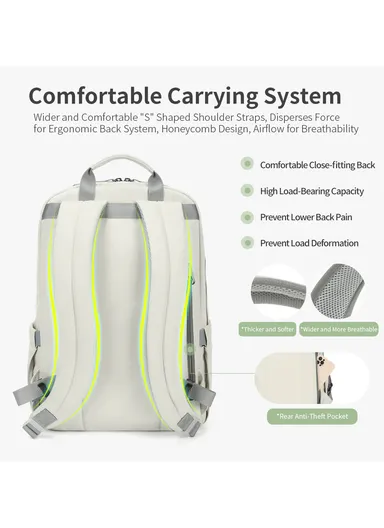 15.6" Laptop Backpack With Water Bottle Holders &amp; Concealed Pocket T-B9520 - Black