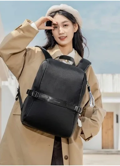 15.6" Laptop Backpack With Water Bottle Holders &amp; Adjustable Straps T-B9511 - Black