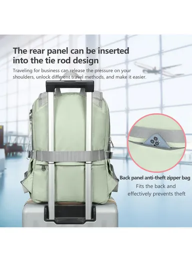 15.6" Laptop Backpack With Water Bottle Holders &amp; Adjustable Straps T-B9511 - Black