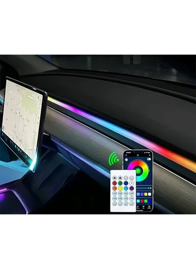 110cm USB Car Interior LED Central Control Atmosphere Lights Streamer Magic Color With Remote Control &amp; App Control