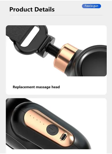 30W Electronic Components &amp; ABS Massage Belt Fascial Gun HB-016 (L22 x W15 x H6)cm