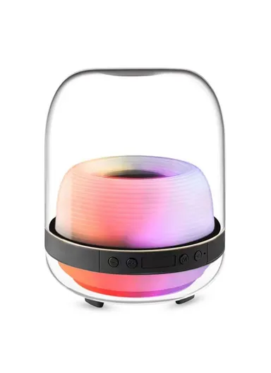 5W 3600mah 360° Portable Flashing Colorful Light Wireless Bluetooth Speaker L20 - Black