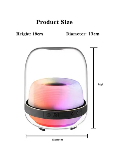 5W 3600mah 360° Portable Flashing Colorful Light Wireless Bluetooth Speaker L20 - Black