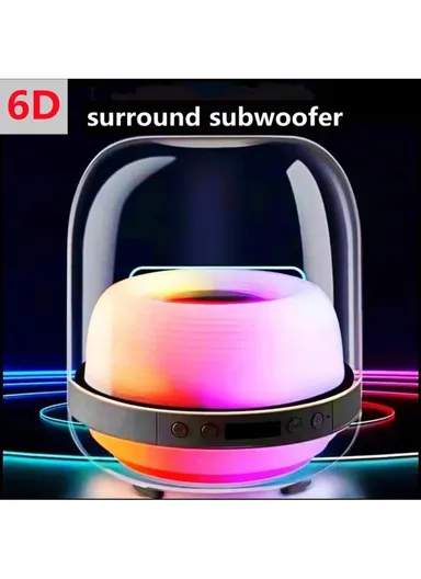 5W 3600mah 360° Portable Flashing Colorful Light Wireless Bluetooth Speaker L20 - Black