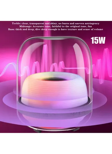5W 3600mah 360° Portable Flashing Colorful Light Wireless Bluetooth Speaker L20 - Black