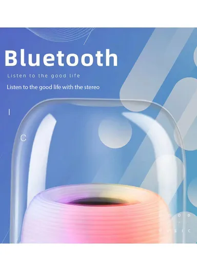 5W 3600mah 360° Portable Flashing Colorful Light Wireless Bluetooth Speaker L20 - Black