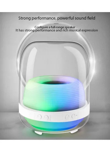 5W 3600mah 360° Portable Flashing Colorful Light Wireless Bluetooth Speaker L20 - Black