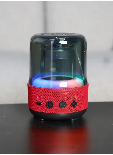 5W 500mAh 360° Portable Flashing Colorful Light Wireless  Bluetooth Speaker mini Z5 (D8 x H12)cm -Red