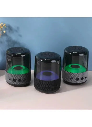 5W 500mAh 360° Portable Flashing Colorful Light Wireless  Bluetooth Speaker mini Z5 (D8 x H12)cm -Red