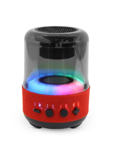 5W 500mAh 360° Portable Flashing Colorful Light Wireless  Bluetooth Speaker mini Z5 (D8 x H12)cm -Red
