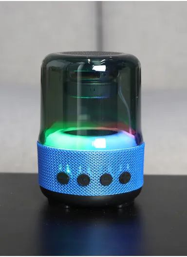 5W 400mAh 360° Portable Flashing Colorful Light Wireless  Bluetooth Speaker mini Z5 (D8 x H12)cm -Blue