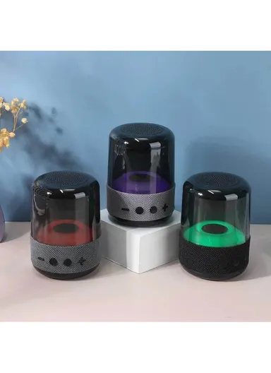 5W 400mAh 360° Portable Flashing Colorful Light Wireless  Bluetooth Speaker mini Z5 (D8 x H12)cm -Blue
