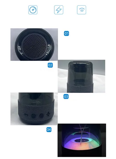 5W 400mAh 360° Portable Flashing Colorful Light Wireless  Bluetooth Speaker mini Z5 (D8 x H12)cm -Blue