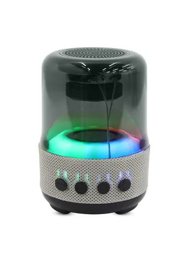 5W 400mAh 360° Portable Flashing Colorful Light Wireless  Bluetooth Speaker mini Z5 (D8 x H12)cm -Gray