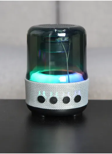 5W 400mAh 360° Portable Flashing Colorful Light Wireless  Bluetooth Speaker mini Z5 (D8 x H12)cm -Gray