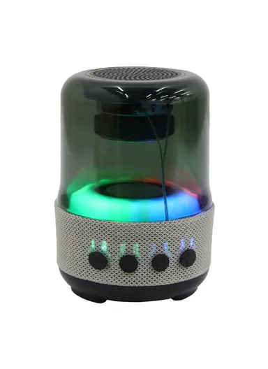 5W 400mAh 360° Portable Flashing Colorful Light Wireless  Bluetooth Speaker mini Z5 (D8 x H12)cm -Gray