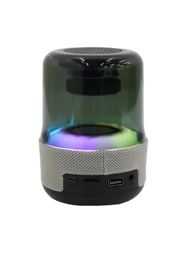 5W 400mAh 360° Portable Flashing Colorful Light Wireless  Bluetooth Speaker mini Z5 (D8 x H12)cm -Gray