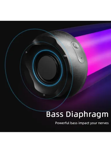 5W 800mAh 360° Portable RGB Flashing Colorful Light TWS Bluetooth Speaker P4mini (D8 x H12.5)cm - Red