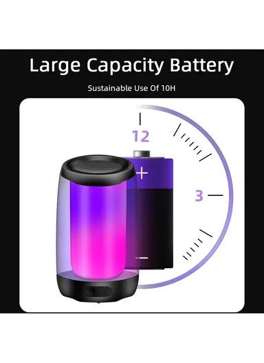 5W 800mAh 360° Portable RGB Flashing Colorful Light TWS Bluetooth Speaker P4mini (D8 x H12.5)cm - Red