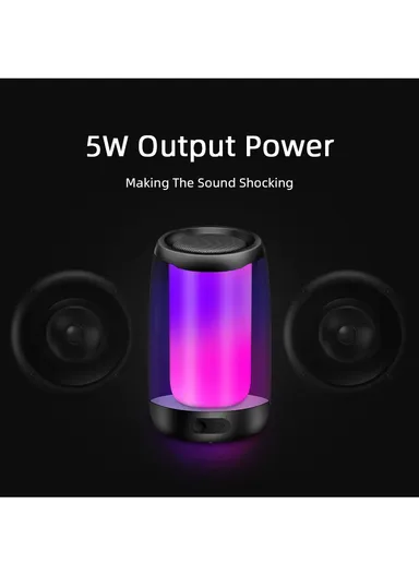 5W 800mAh 360° Portable RGB Flashing Colorful Light TWS Bluetooth Speaker P4mini (D8 x H12.5)cm - Red