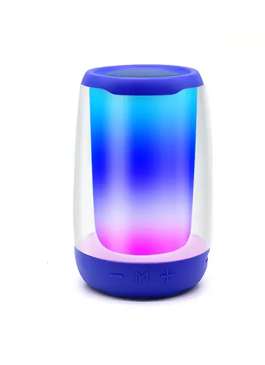 5W 800mAh 360° Portable RGB Flashing Colorful Light TWS Bluetooth Speaker P4mini (D8 x H12.5)cm - Blue