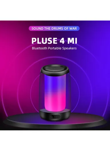 5W 800mAh 360° Portable RGB Flashing Colorful Light TWS Bluetooth Speaker P4mini (D8 x H12.5)cm - Blue