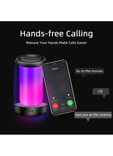 5W 800mAh 360° Portable RGB Flashing Colorful Light TWS Bluetooth Speaker P4mini (D8 x H12.5)cm - Blue