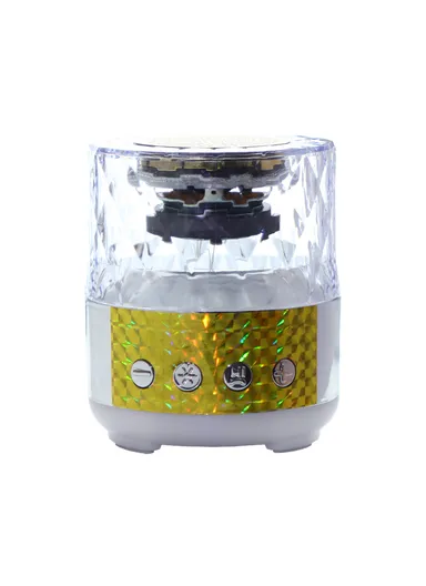 5W 500mAh Portable Flashing Colorful Light Wireless Bluetooth Speaker S-18 (D9 x H10)cm - Yellow