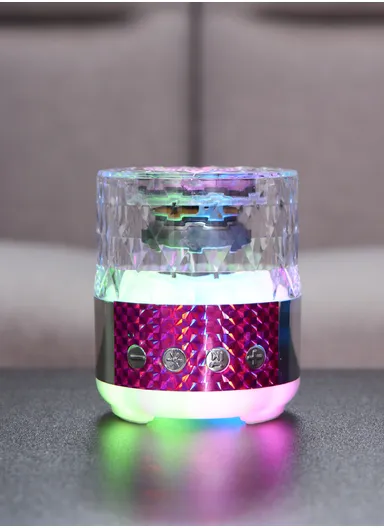 5W 500mAh Portable Flashing Colorful Light Wireless Bluetooth Speaker S-18 (D9 x H10)cm -PurPle