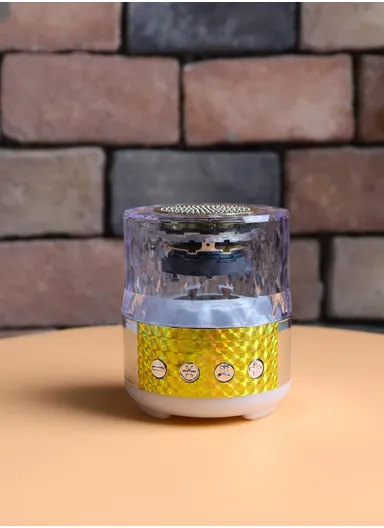 10W 1200mah Portable Flashing Colorful Light Wireless Bluetooth Speaker With Microphone S-28 (D6 x H15)cm -Yellow