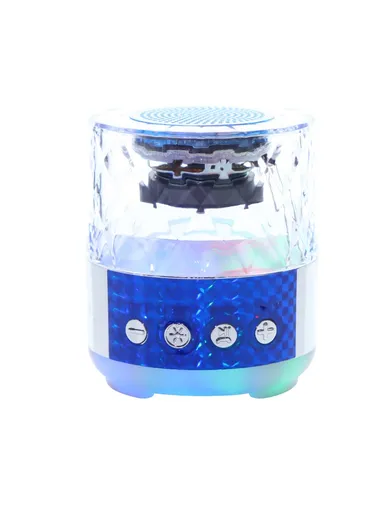 10W 1200mah Portable Flashing Colorful Light Wireless Bluetooth Speaker With Microphone S-28 (D6 x H15)cm -Blue