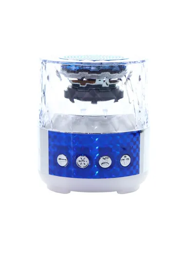 10W 1200mah Portable Flashing Colorful Light Wireless Bluetooth Speaker With Microphone S-28 (D6 x H15)cm -Blue