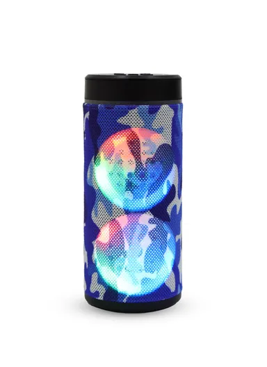 4W 500mAh Portable Flashing Colorful Light Wireless Bluetooth Speaker 125RGB (D7 x H17)cm-Blue