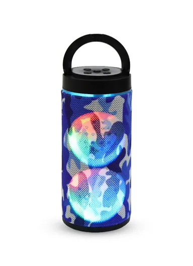 4W 500mAh Portable Flashing Colorful Light Wireless Bluetooth Speaker 125RGB (D7 x H17)cm-Blue