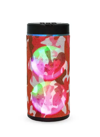 4W 500mAh Portable Flashing Colorful Light  Bluetooth Wireless Speaker 125RGB (D7 x H17)cm-Red