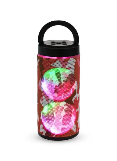 4W 500mAh Portable Flashing Colorful Light  Bluetooth Wireless Speaker 125RGB (D7 x H17)cm-Red