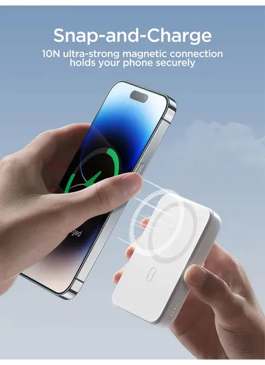 10000mAh PD20W Fast Charging Mini MagSafe Wireless Magnetic Power Bank JR-W020 - Black